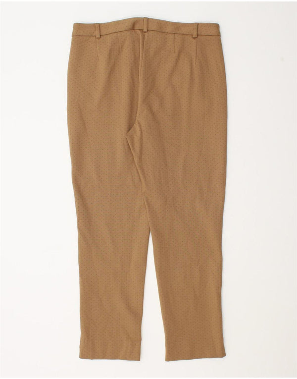 Marks & Spencer Womens Cropped Trousers UK 12 Medium W32 L25 Beige Spotted