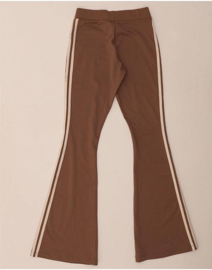Adidas Womens Flare Tracksuit Trousers UK 12 Medium  Brown Polyester