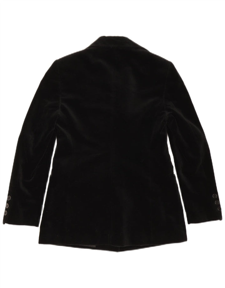 Adele Fado Womens 3 Button Velvet Blazer Jacket UK 12 Medium Black