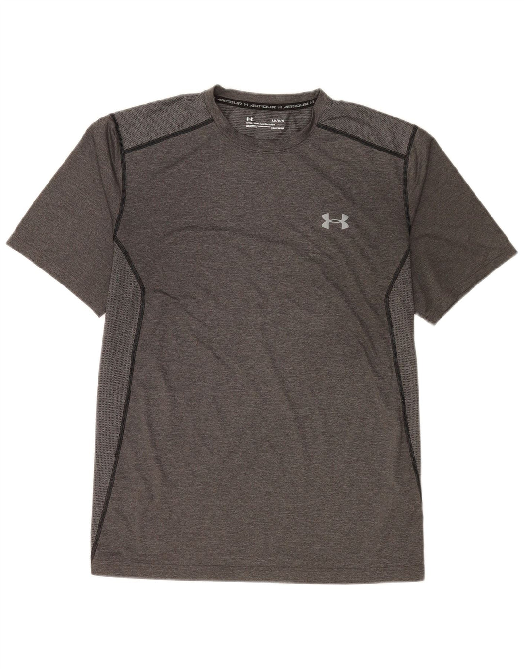 Under Armour Mens Heat Gear T-Shirt Top Large Grey Polyester