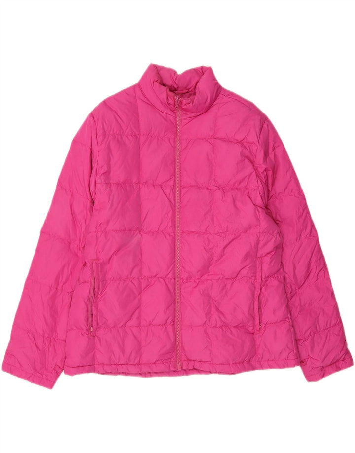 LANDS END Womens Padded Jacket UK 14/16 Large Pink Polyester