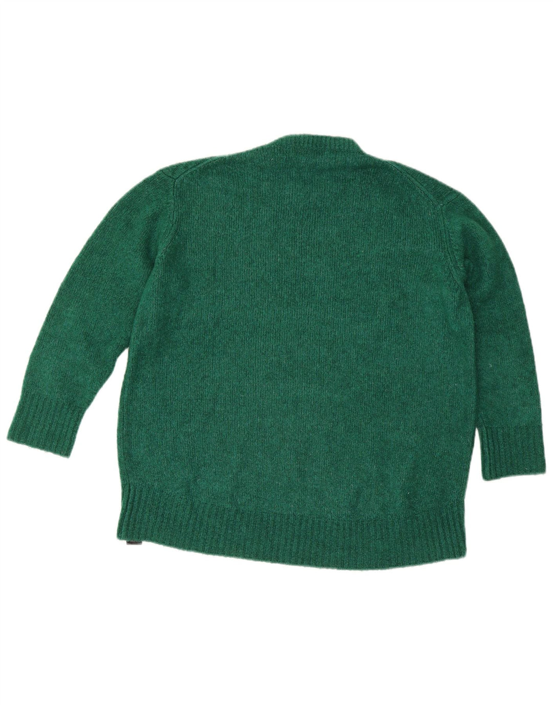 Zara Womens Crew Neck Jumper Sweater UK 14 Medium Green Acrylic