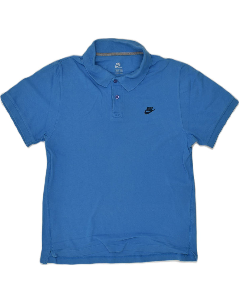 NIKE Mens sportswear Polo Shirt Medium Blue Cotton | Vintage Nike | Thrift | Second-Hand Nike | Used Clothing | Messina Hembry 