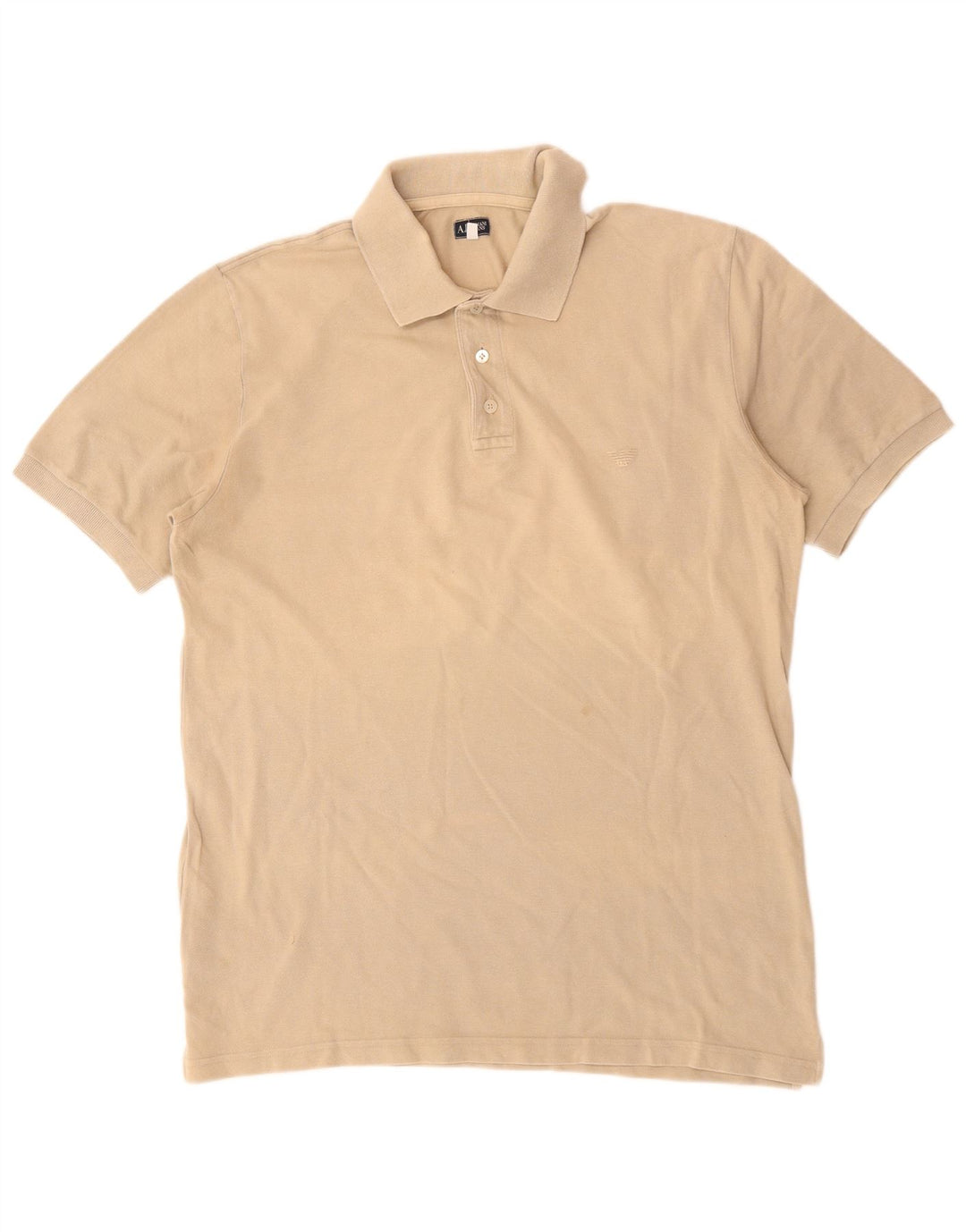 Armani Mens Polo Shirt Large Beige Cotton