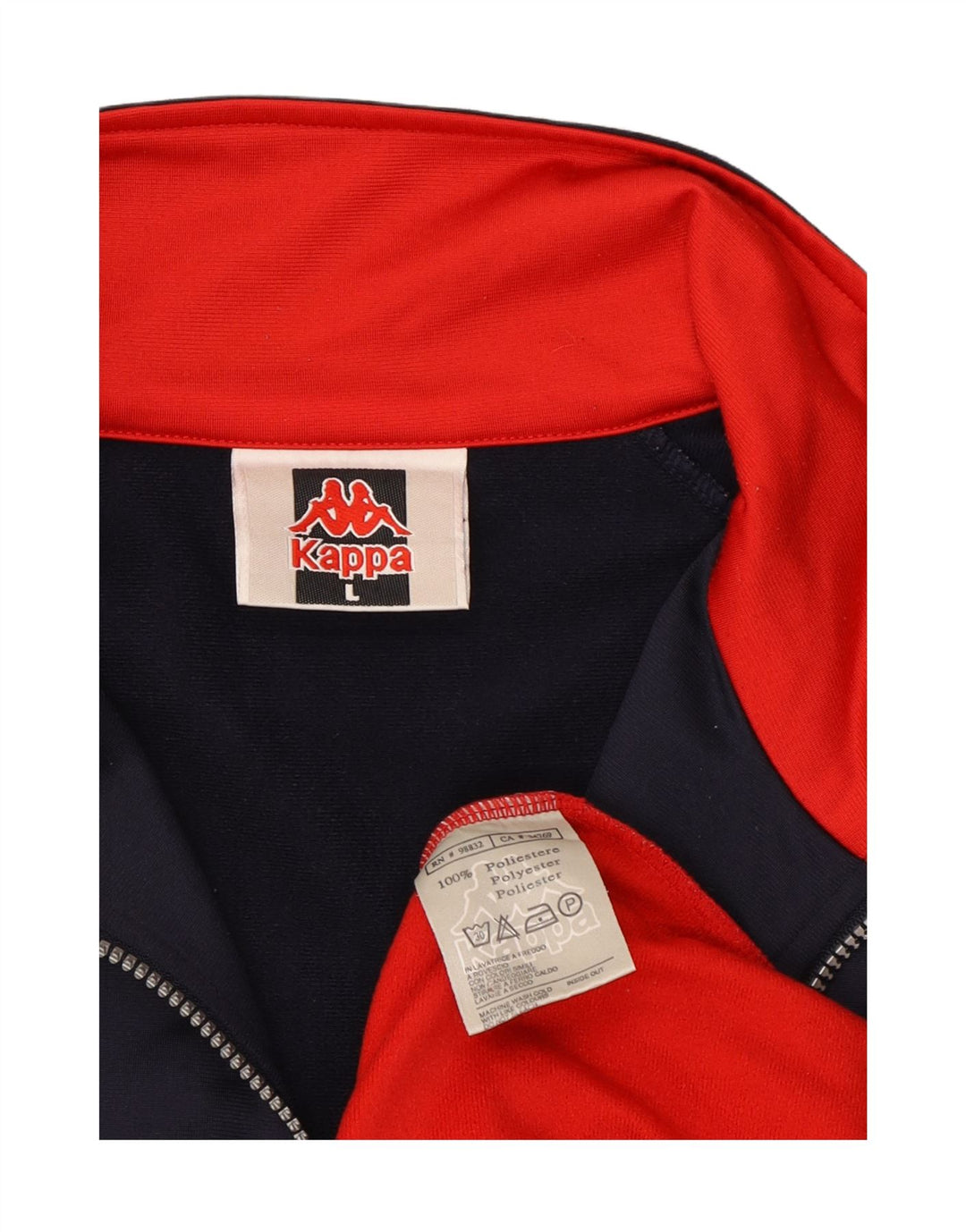 Kappa Mens Graphic Tracksuit Top Jacket Large Navy Blue Colourblock