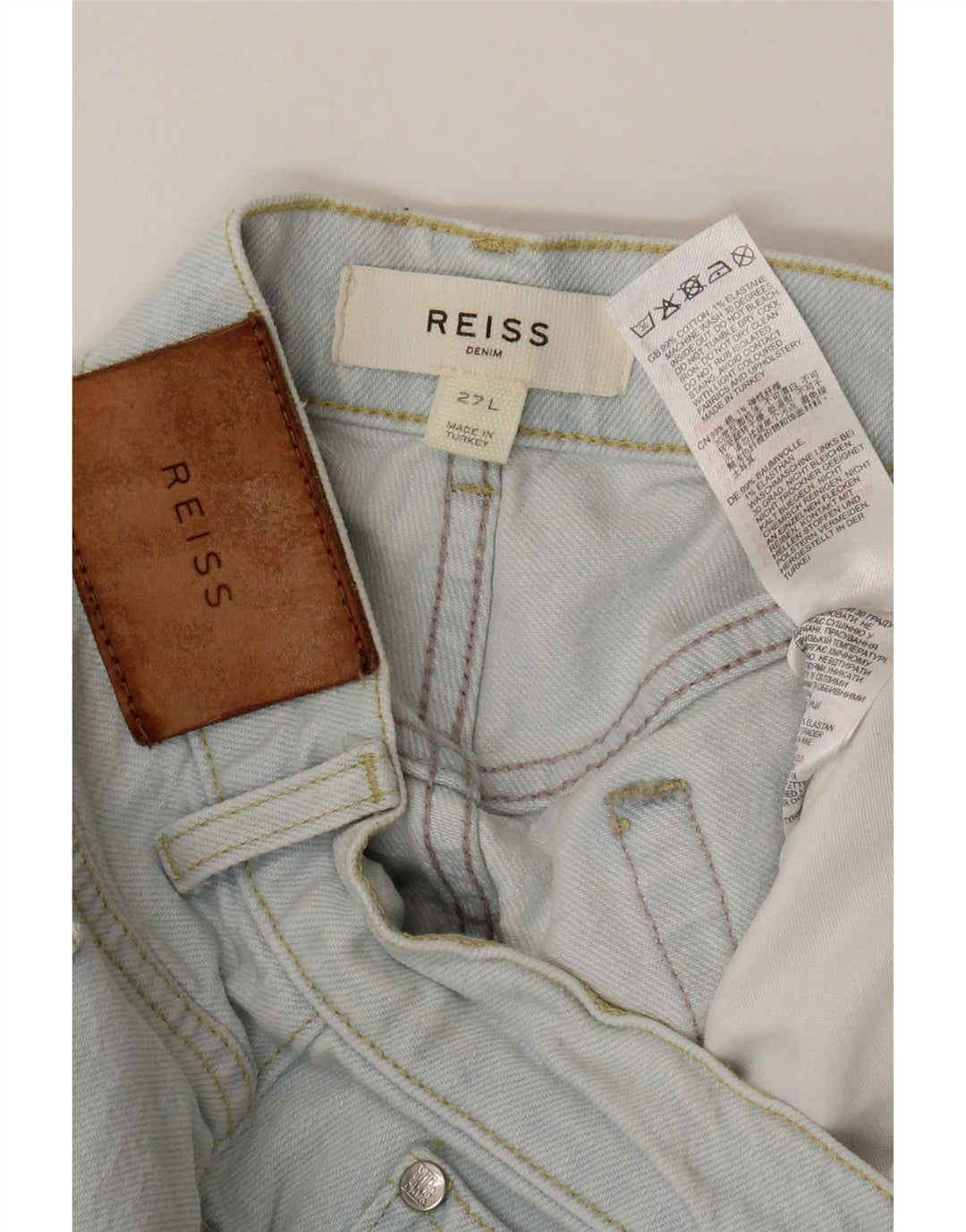 Reiss Womens Wide Leg Jeans W27 L35 Blue Cotton