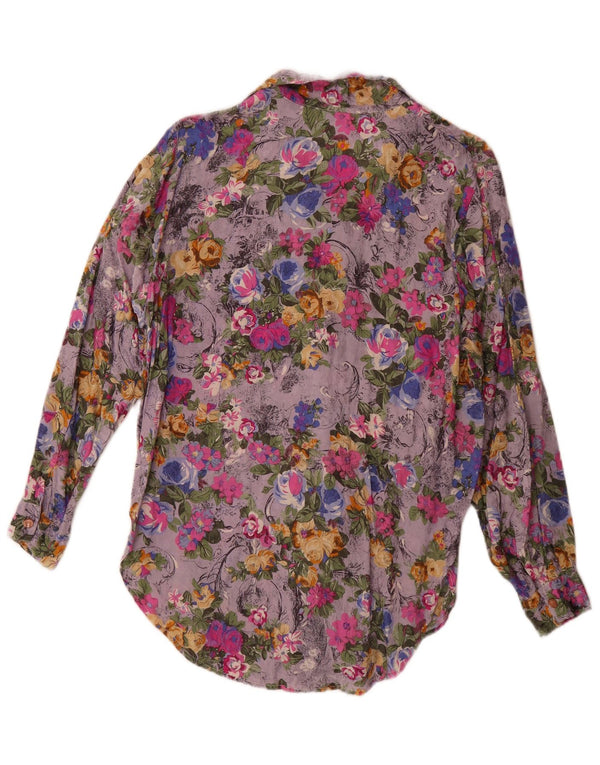 Vintage Womens Shirt Blouse UK 14 Large Multicoloured Floral