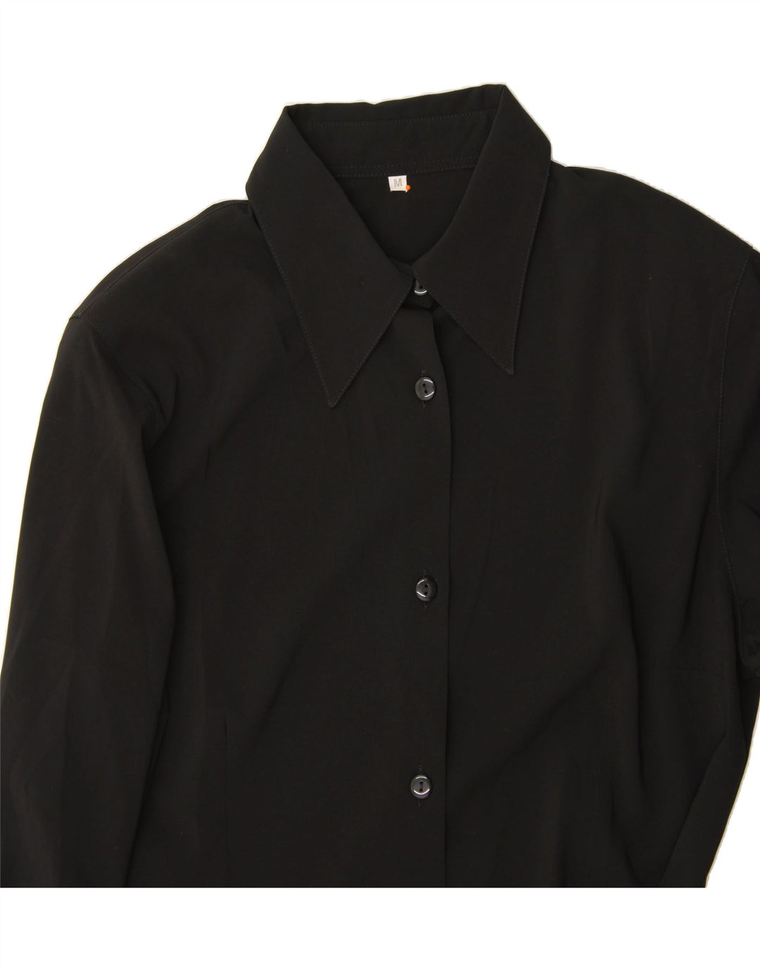 VINTAGE Womens Shirt UK 14 Medium Black Polyester Vintage Vintage and Second-Hand Vintage from Messina Hembry 