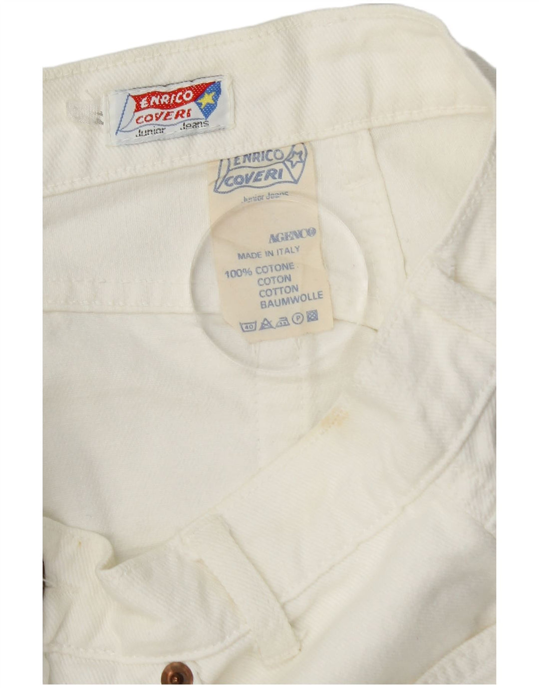 ENRICO COVERI Womens Cropped Trousers W26 L23 White Cotton