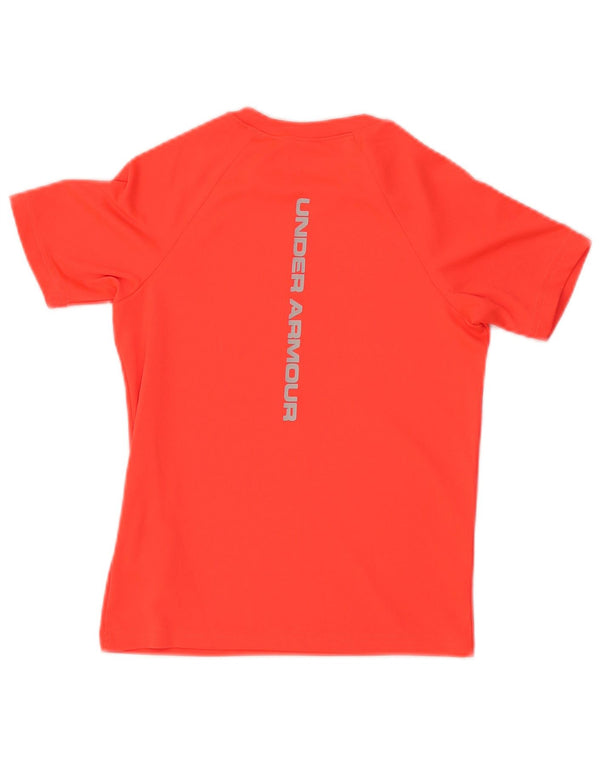 UNDER ARMOUR Girls Loose Fit Graphic T-Shirt Top 7-8 Years Small Orange