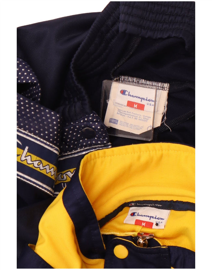 CHAMPION Mens Graphic Full Tracksuit Medium  Navy Blue Colourblock