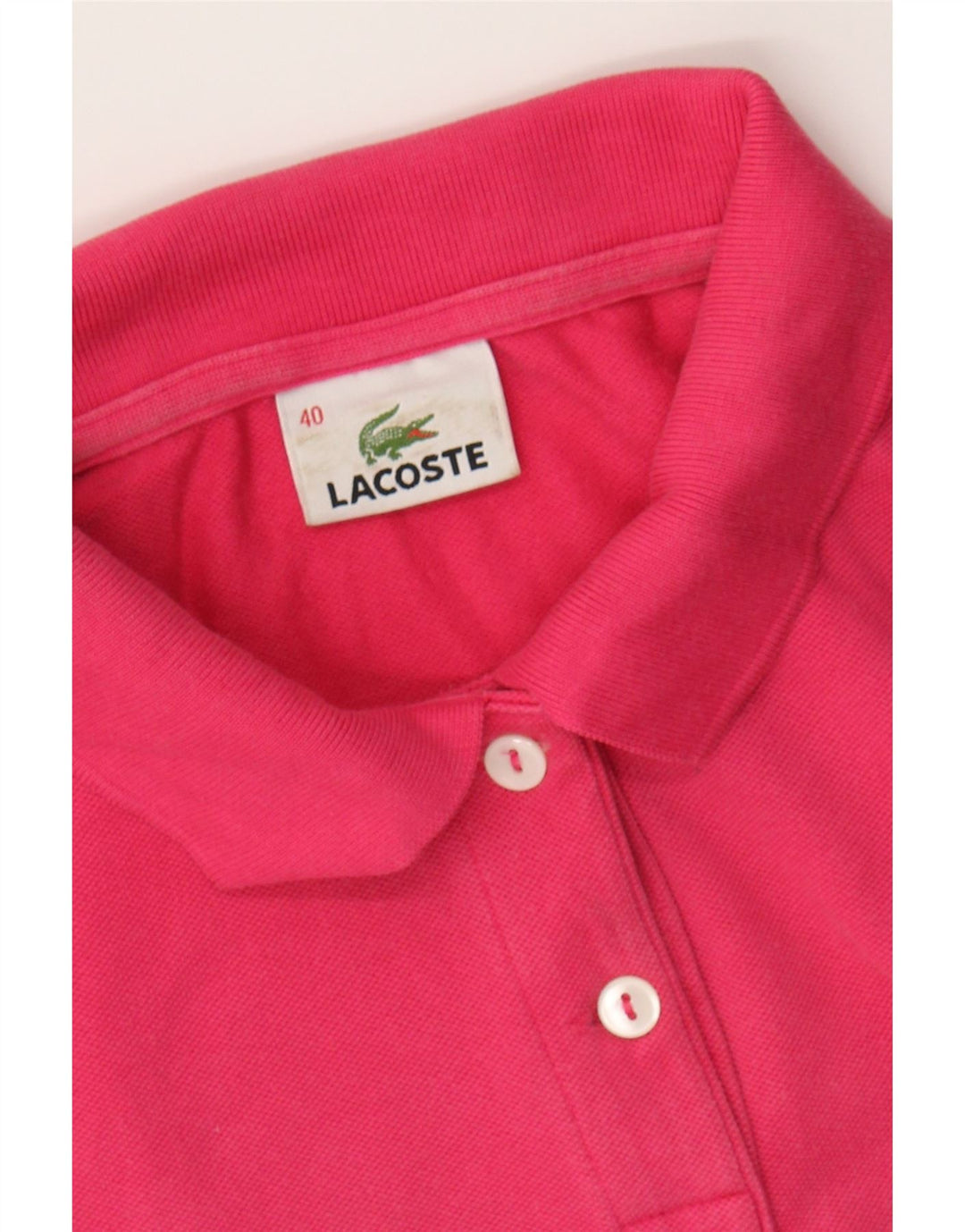 LACOSTE Womens Polo Shirt Size 40 Medium Pink Cotton Vintage Lacoste and Second-Hand Lacoste from Messina Hembry 
