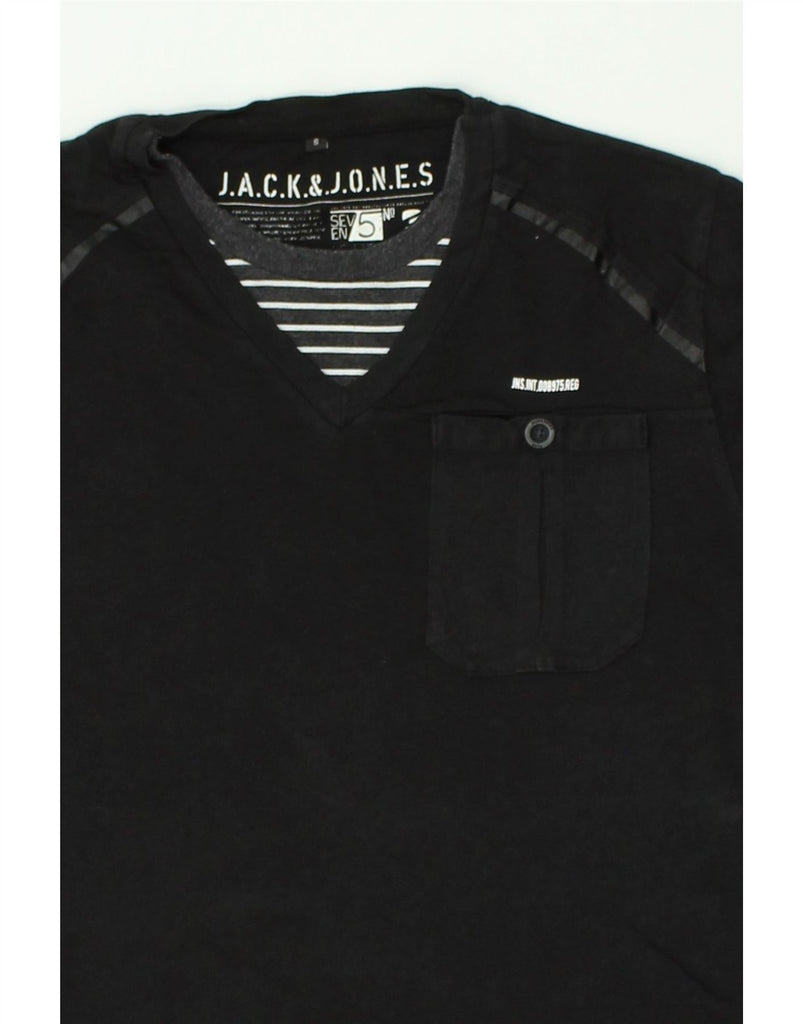 JACK & JONES Mens T-Shirt Top Small Black Cotton | Vintage Jack & Jones | Thrift | Second-Hand Jack & Jones | Used Clothing | Messina Hembry 