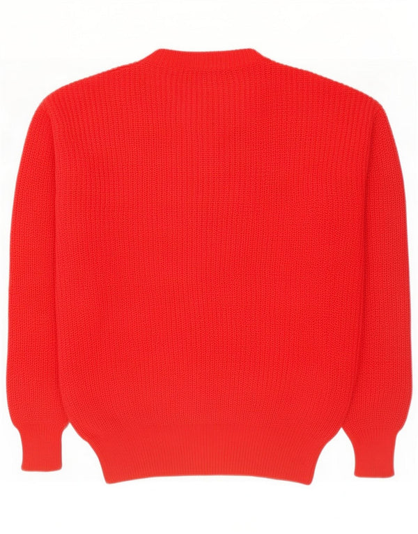 Vintage Mens Crew Neck Jumper Sweater UK 50 3XL Red Wool