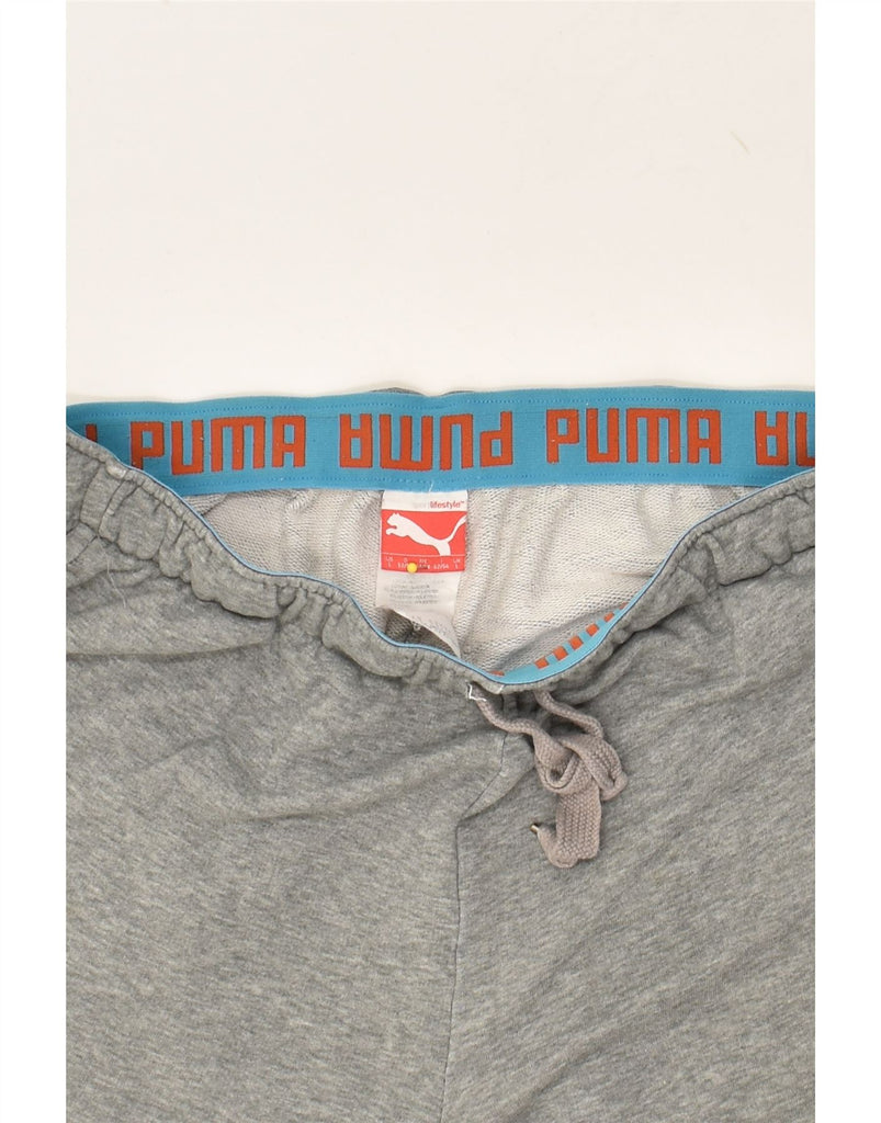 PUMA Mens Graphic Tracksuit Trousers Joggers Large Grey Cotton | Vintage Puma | Thrift | Second-Hand Puma | Used Clothing | Messina Hembry 