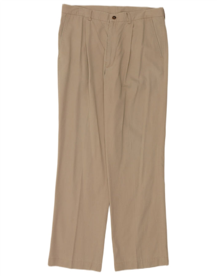 Marks & Spencer Mens Pegged Chino Trousers W34 L31 Beige Lyocell
