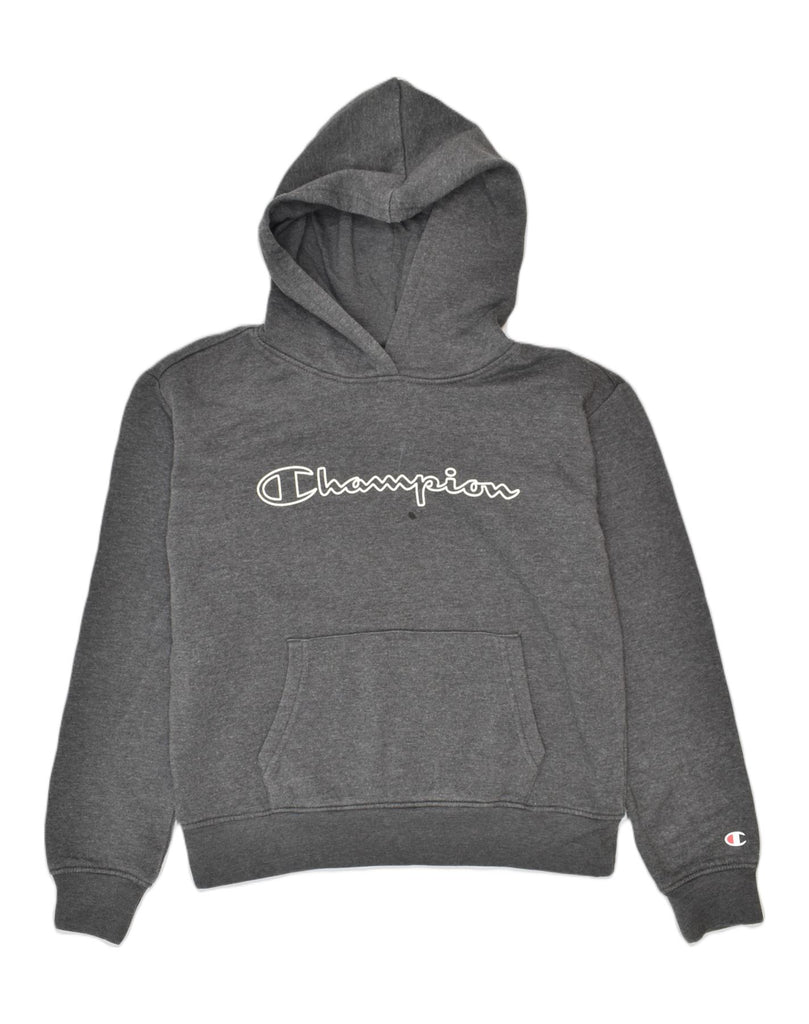 CHAMPION Boys Graphic Hoodie Jumper 11-12 Years Large Grey | Vintage | Thrift | Second-Hand | Used Clothing | Messina Hembry 