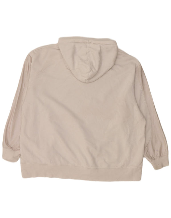 Nike Womens Graphic Oversized Hoodie Jumper UK 20 2XL White Cotton