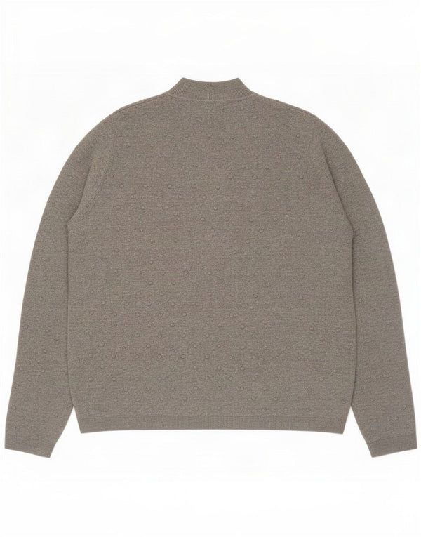 Tommy Hilfiger Womens Turtle Neck Jumper Sweater UK 12 Medium Grey Spotted