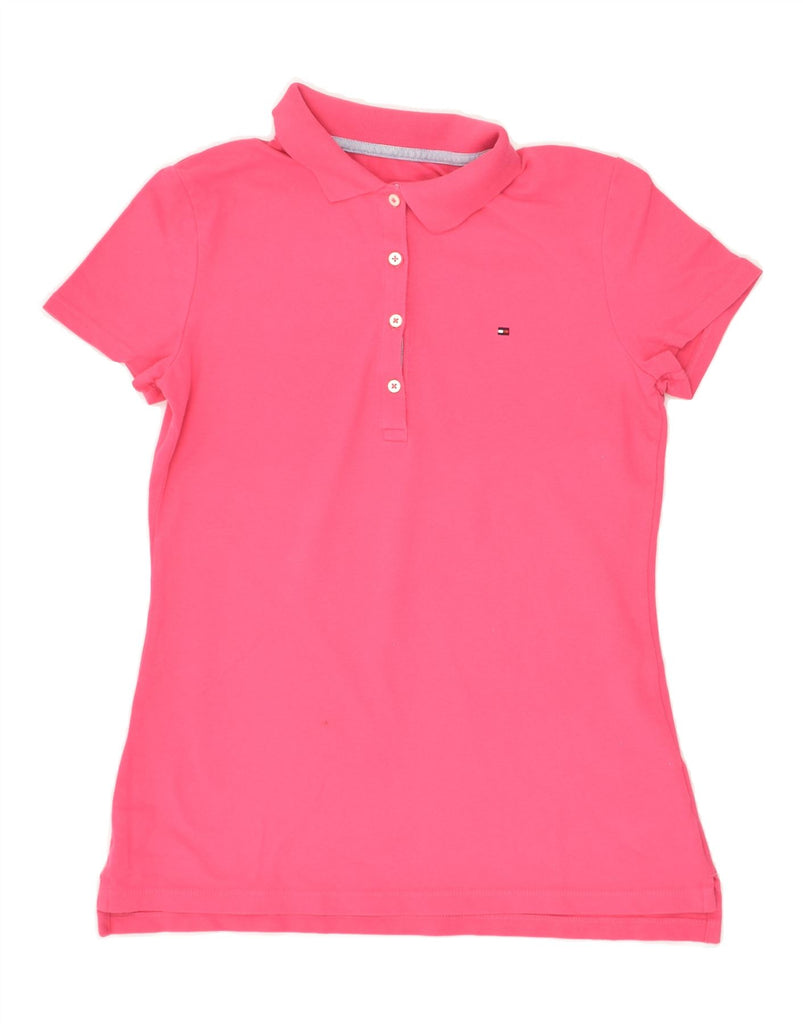 TOMMY HILFIGER Womens Classic Fit Polo Shirt UK 10 Small Pink Cotton Vintage Tommy Hilfiger and Second-Hand Tommy Hilfiger from Messina Hembry 