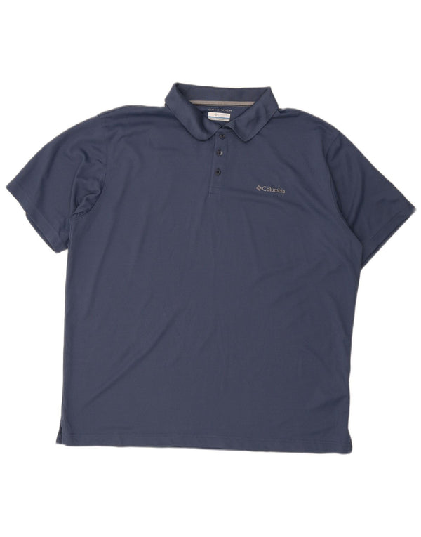 Columbia Mens Omni-Wick Polo Shirt XL Navy Blue Polyester