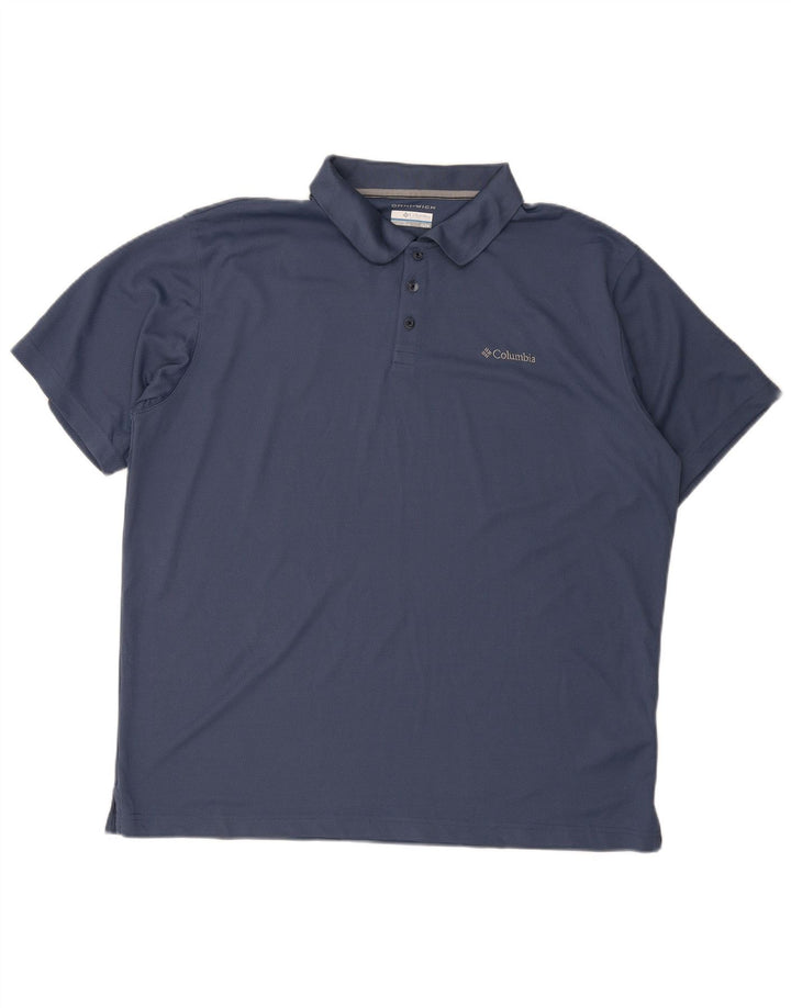 Columbia Mens Omni-Wick Polo Shirt XL Navy Blue Polyester