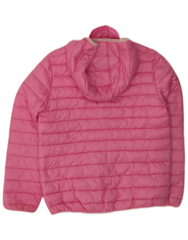 Champion Girls Hooded Padded Jacket 11-12 Years Large Pink Polyester