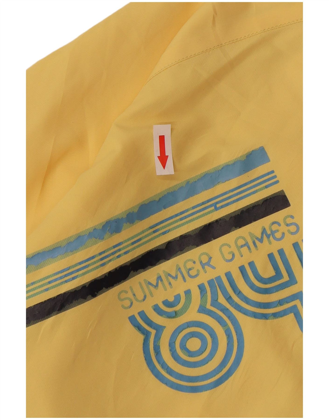 NIKE Womens Graphic Rain Jacket UK 12 Medium Yellow Nylon