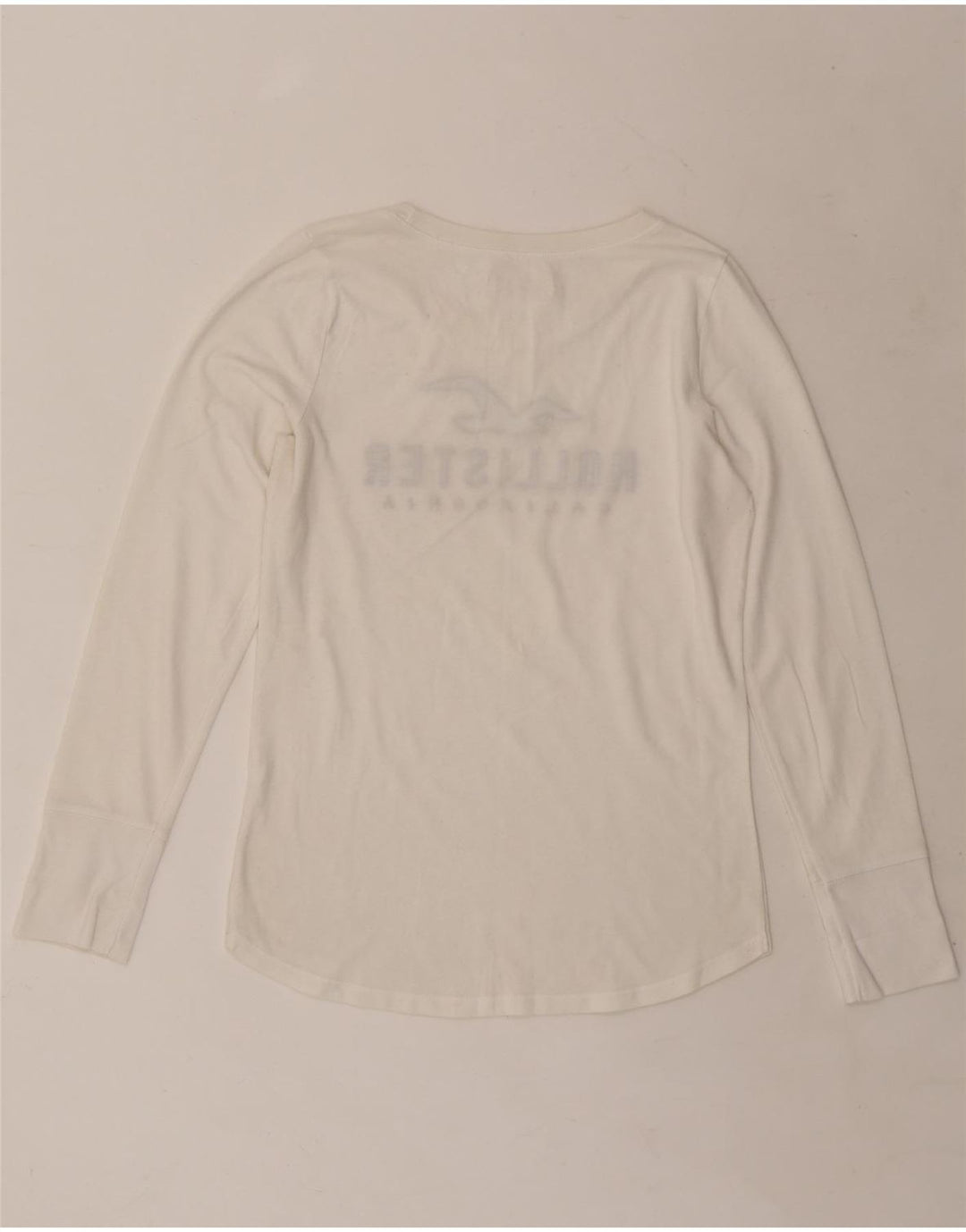 HOLLISTER Womens Graphic Top Long Sleeve UK 14 Medium White