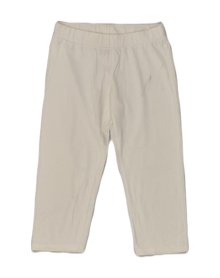 CHAMPION Womens Capri Tracksuit Trousers UK 10 Small Off White | Vintage Champion | Thrift | Second-Hand Champion | Used Clothing | Messina Hembry 