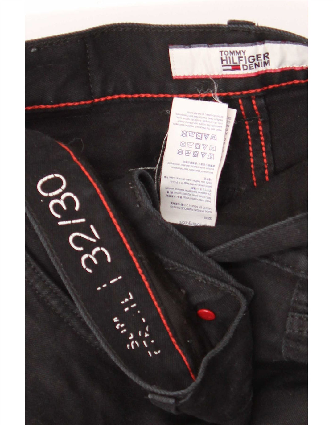 Tommy Hilfiger Mens Slim Jeans W32 L30 Black Cotton