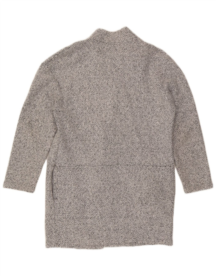 Marks & Spencer Womens Open Overcoat UK 12 Medium Grey Flecked Polyester