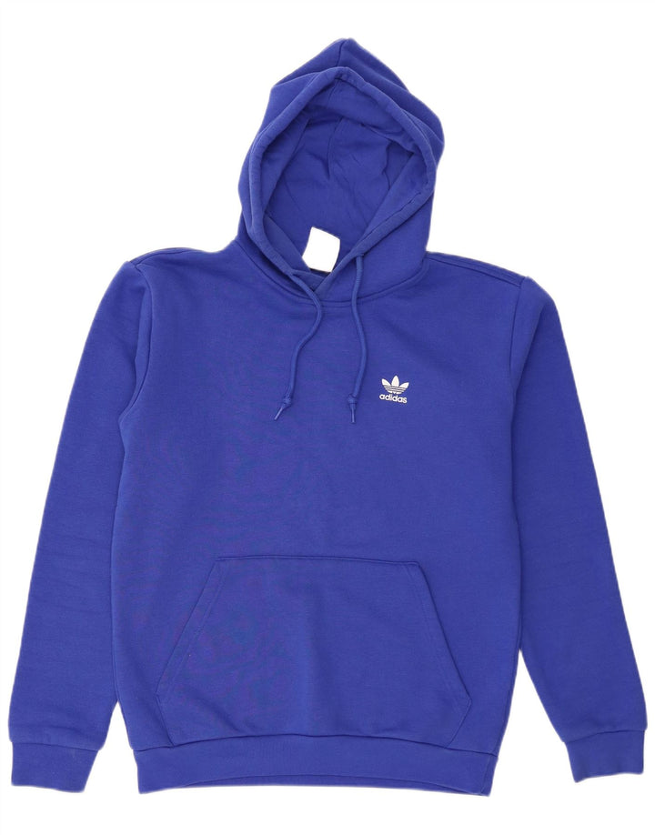 Adidas Mens Hoodie Jumper Medium Blue Cotton