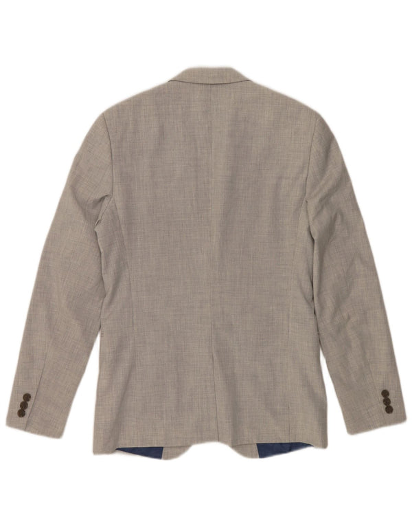 Farah Mens 2 Button Blazer Jacket UK 36 Small Grey Polyester