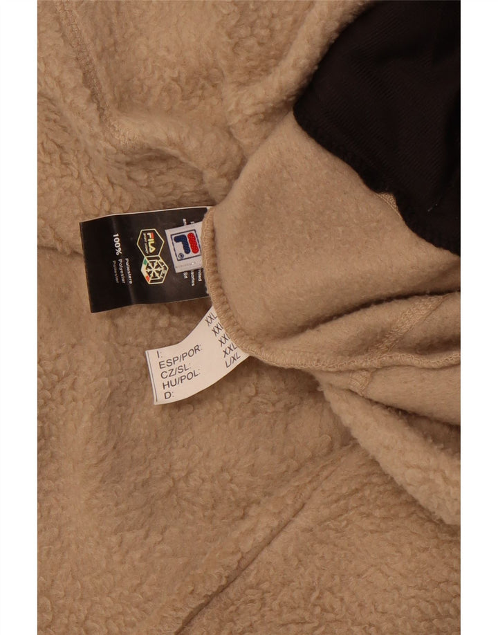 FILA Mens Fleece Jacket UK 44 2XL Brown Polyester