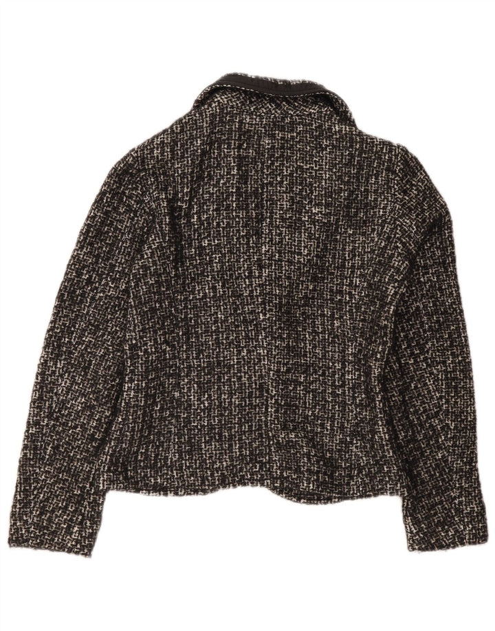 Max & Co. Womens 2 Button Blazer Jacket UK 10 Small Grey Check Wool