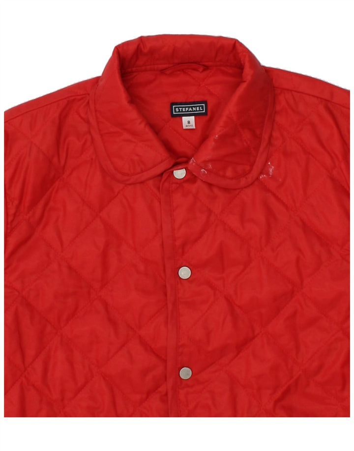 STEFANEL Girls Quilted Jacket 7-8 Years Red Polyamide Vintage Stefanel and Second-Hand Stefanel from Messina Hembry 