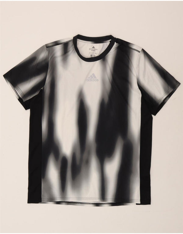 Adidas Mens T-Shirt Top Large Black Tie Dye Polyester