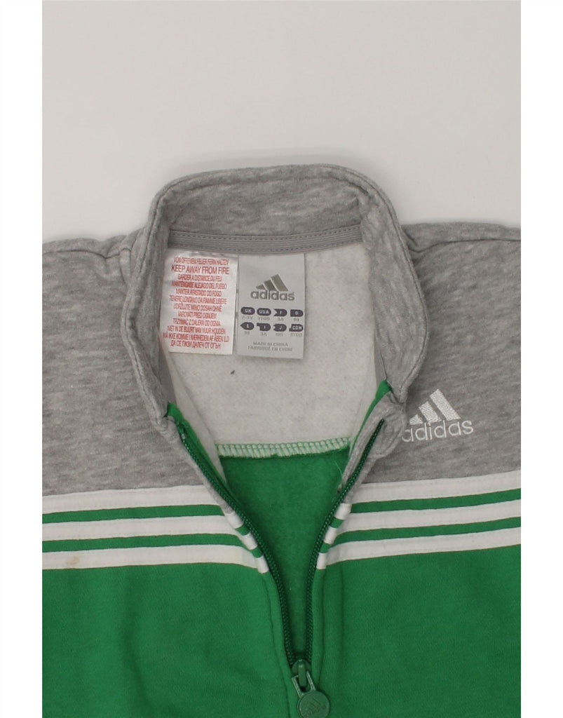 ADIDAS Boys Tracksuit Top Jacket 2-3 Years Green Colourblock Cotton | Vintage Adidas | Thrift | Second-Hand Adidas | Used Clothing | Messina Hembry 