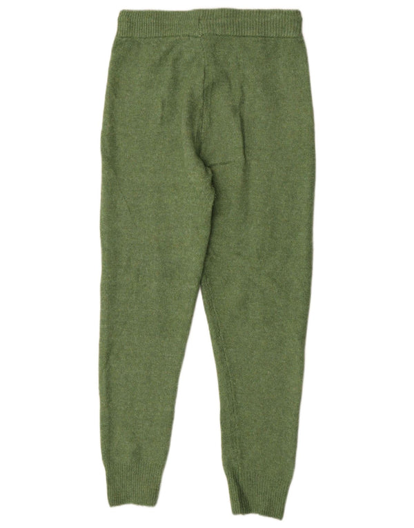 Marks & Spencer Womens Knit Tracksuit Trousers Joggers UK 10 Small Green