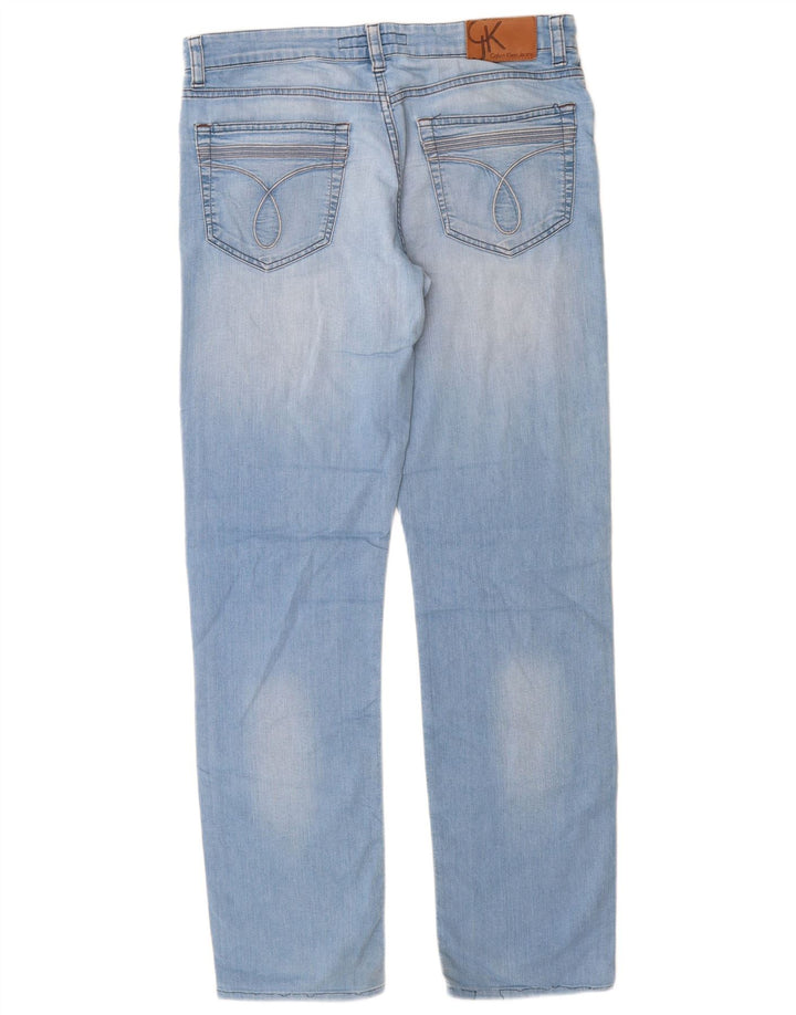 Calvin Klein Womens Slim Jeans W34 L32 Blue Cotton