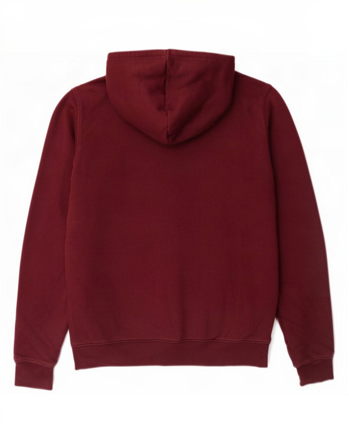 Adidas Mens Hoodie Jumper Medium Burgundy Cotton