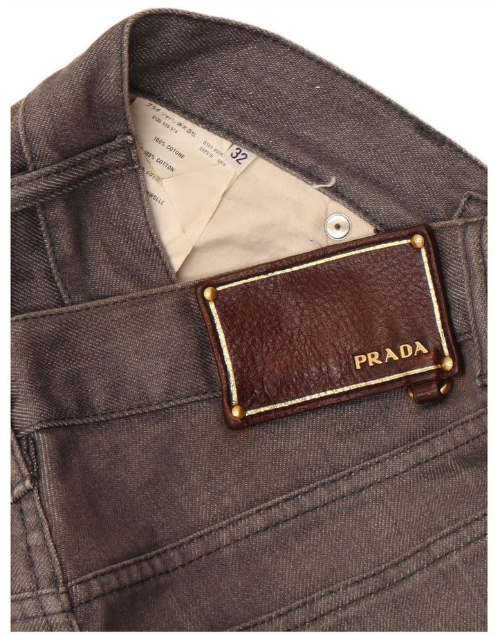 Prada Womens Slim Jeans W32 L29 Grey Cotton