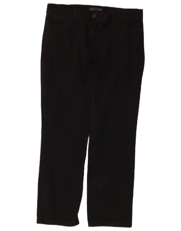 Marks & Spencer Womens Straight Casual Trousers UK 16 Large W34 L27 Black