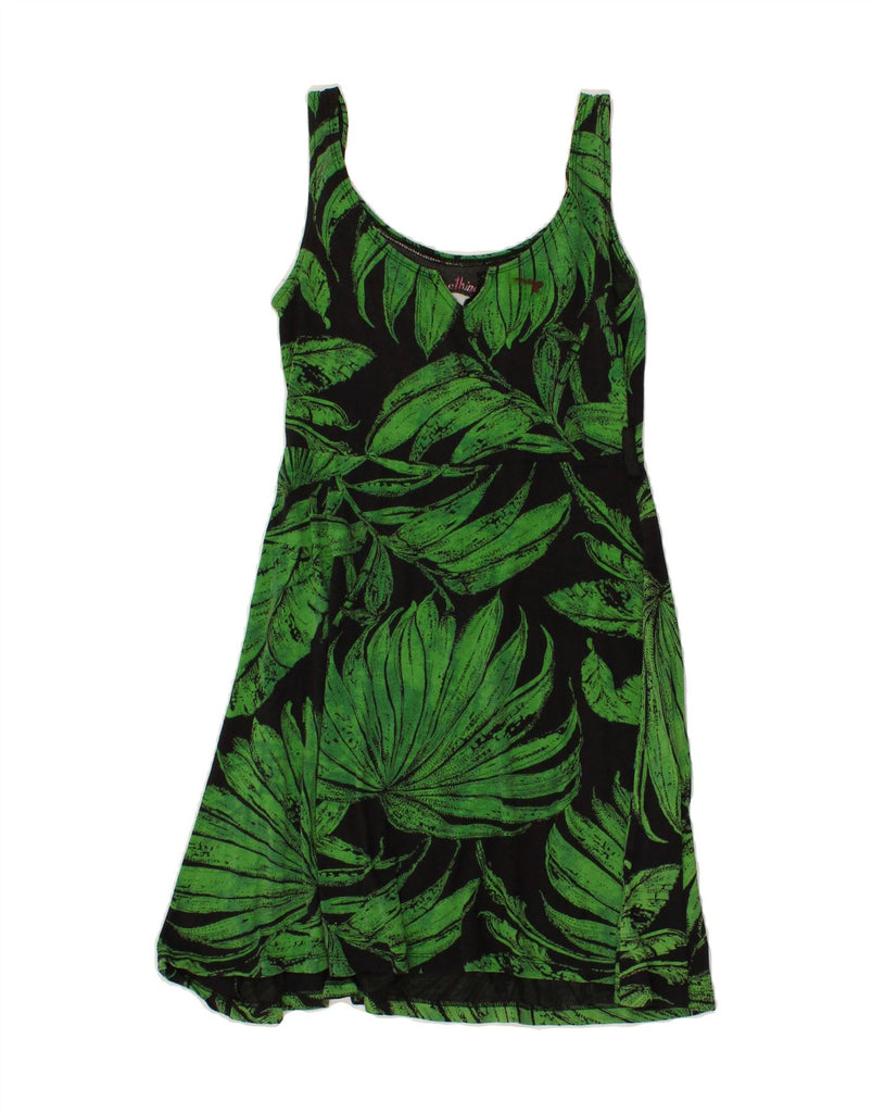 DESIGUAL Womens Graphic Sleeveless Basic Dress UK 10 Small Green Vintage Desigual and Second-Hand Desigual from Messina Hembry 