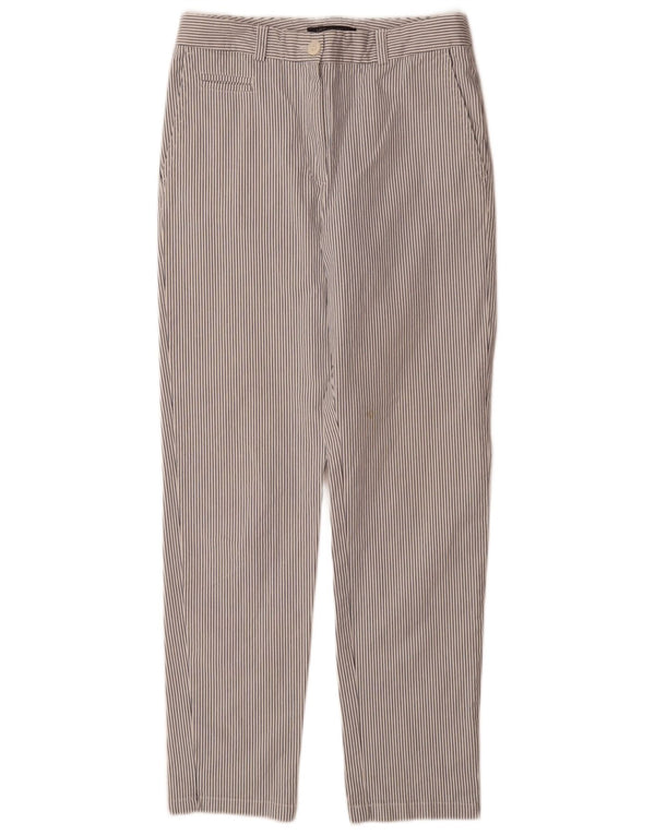 Marks & Spencer Womens Chino Trousers UK 8 Small W28 L30 White Pinstripe