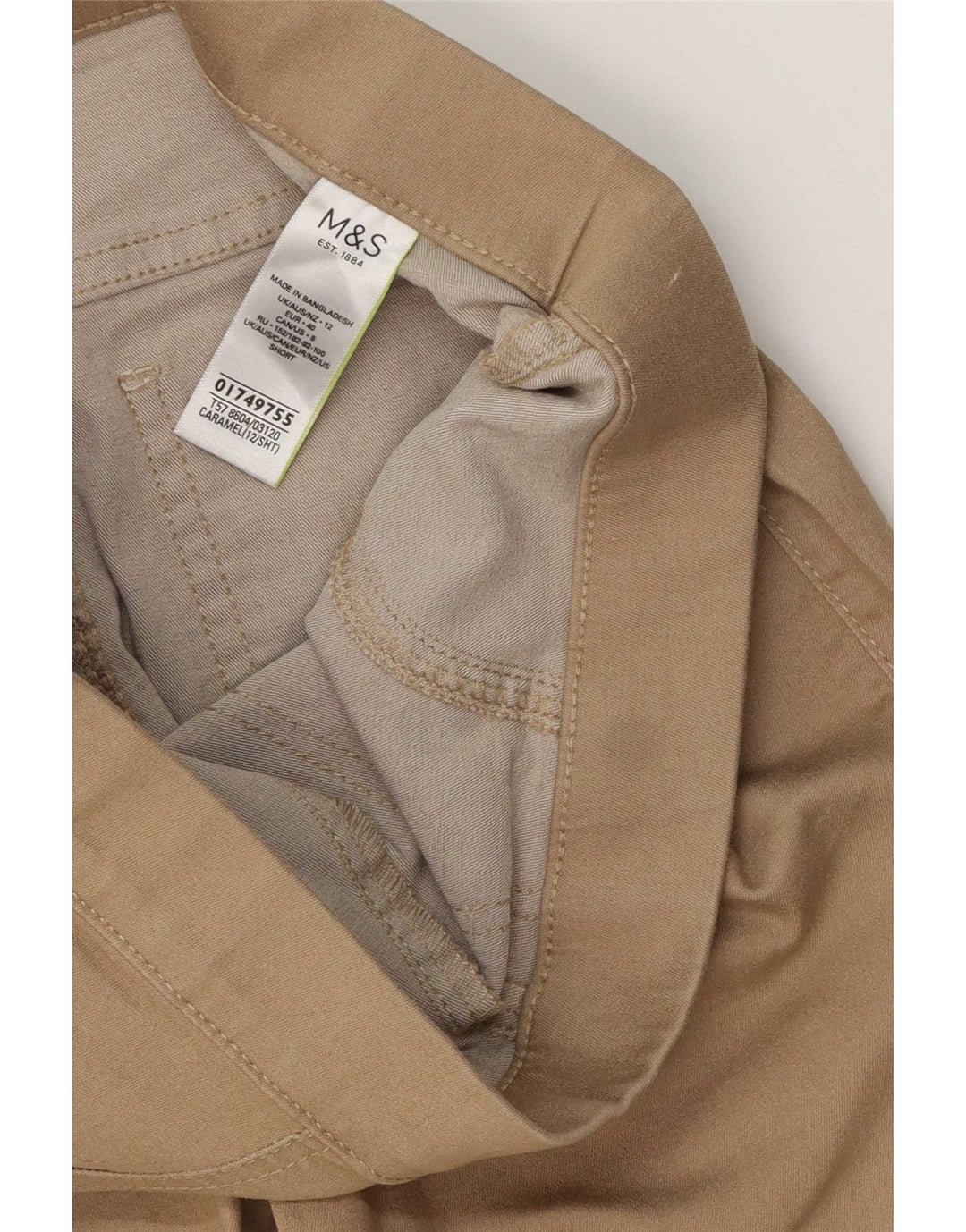 Marks & Spencer Womens Short Jegging Jeans UK 12 Medium W30 L26 Khaki