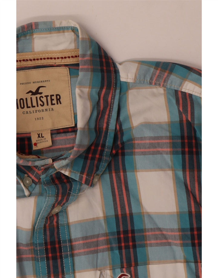Hollister Mens Shirt XL Blue Check Cotton