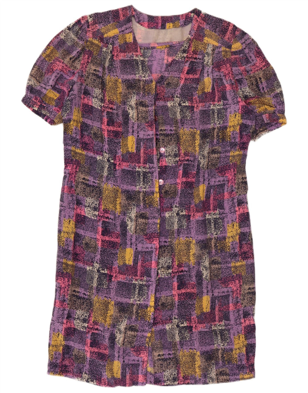 VINTAGE Womens Shift Dress UK 16 Large Multicoloured Check