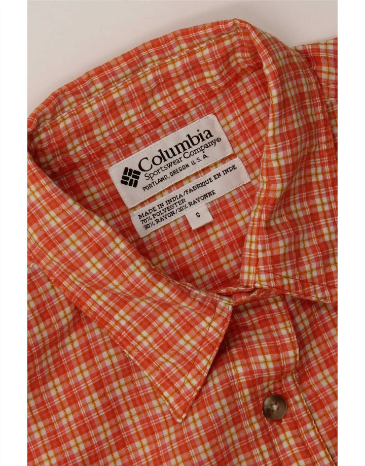 Columbia Mens Short Sleeve Shirt Small Orange Polyester
